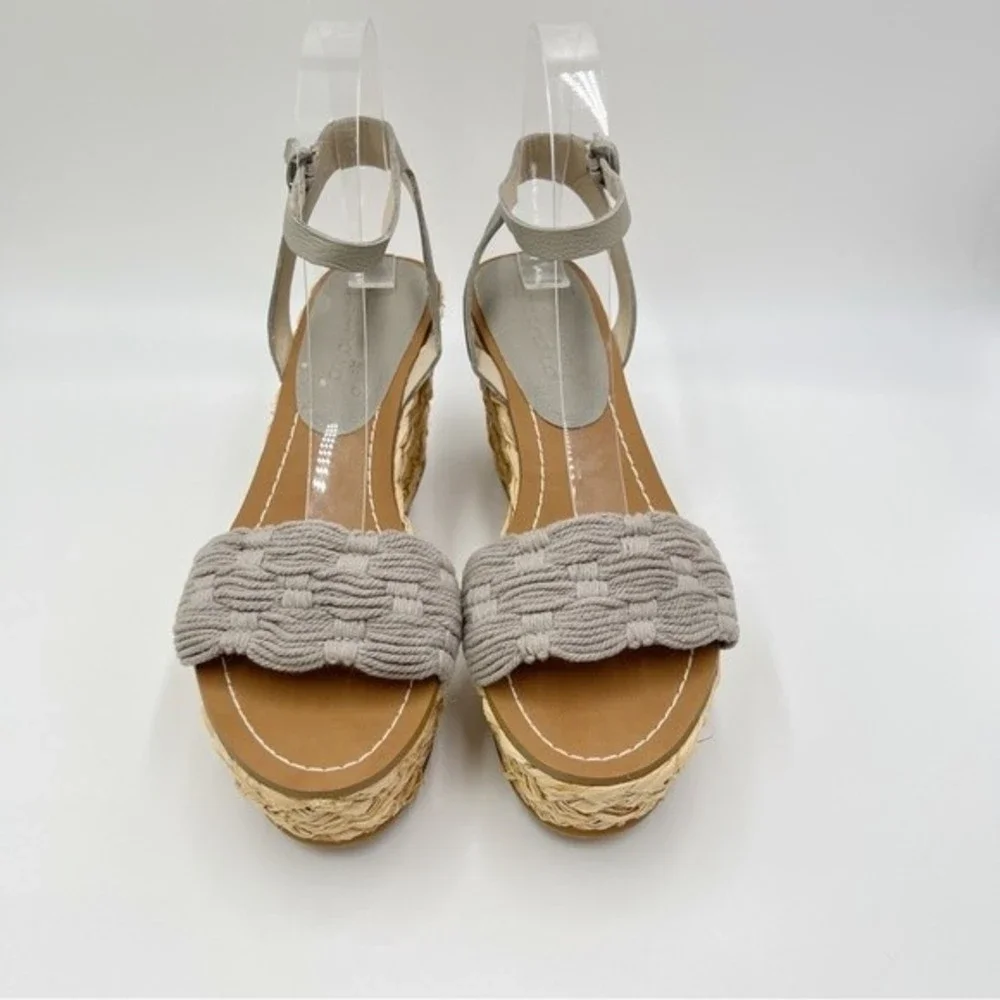 Splendid Womens Size 6.5‎ Marlene Gray Espadrille Platform Wedges Sandals Shoes